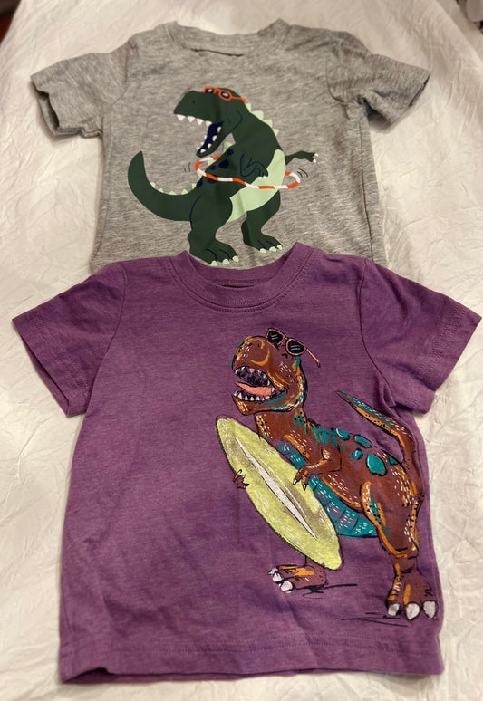 REDUCED BUNDLE OF 2 Carters Boy Dinosaur T-shirts 6-9 months