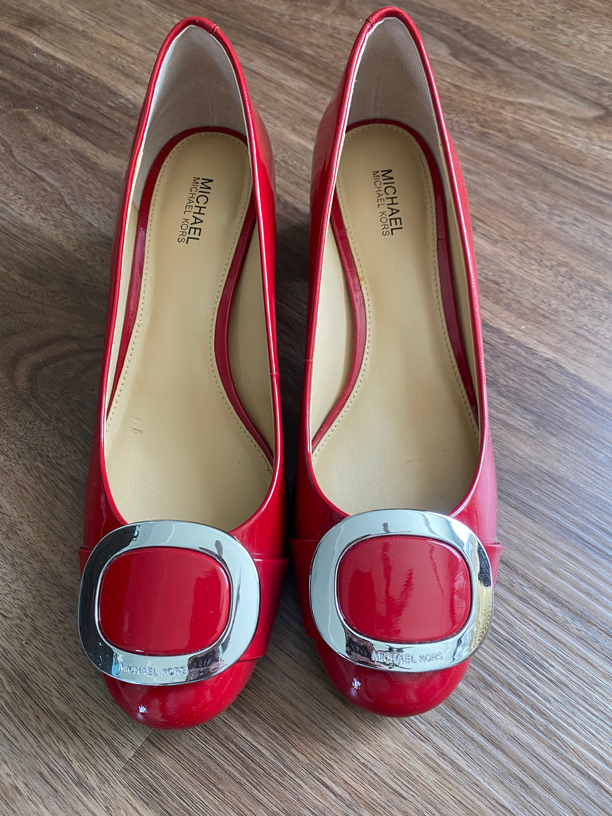 #59 Michael Kors women's size 8 red patent leather shoes