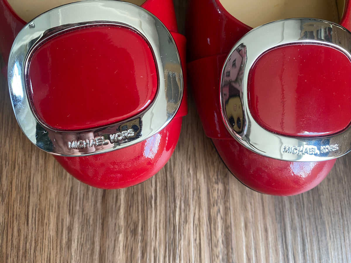 #59 Michael Kors women's size 8 red patent leather shoes