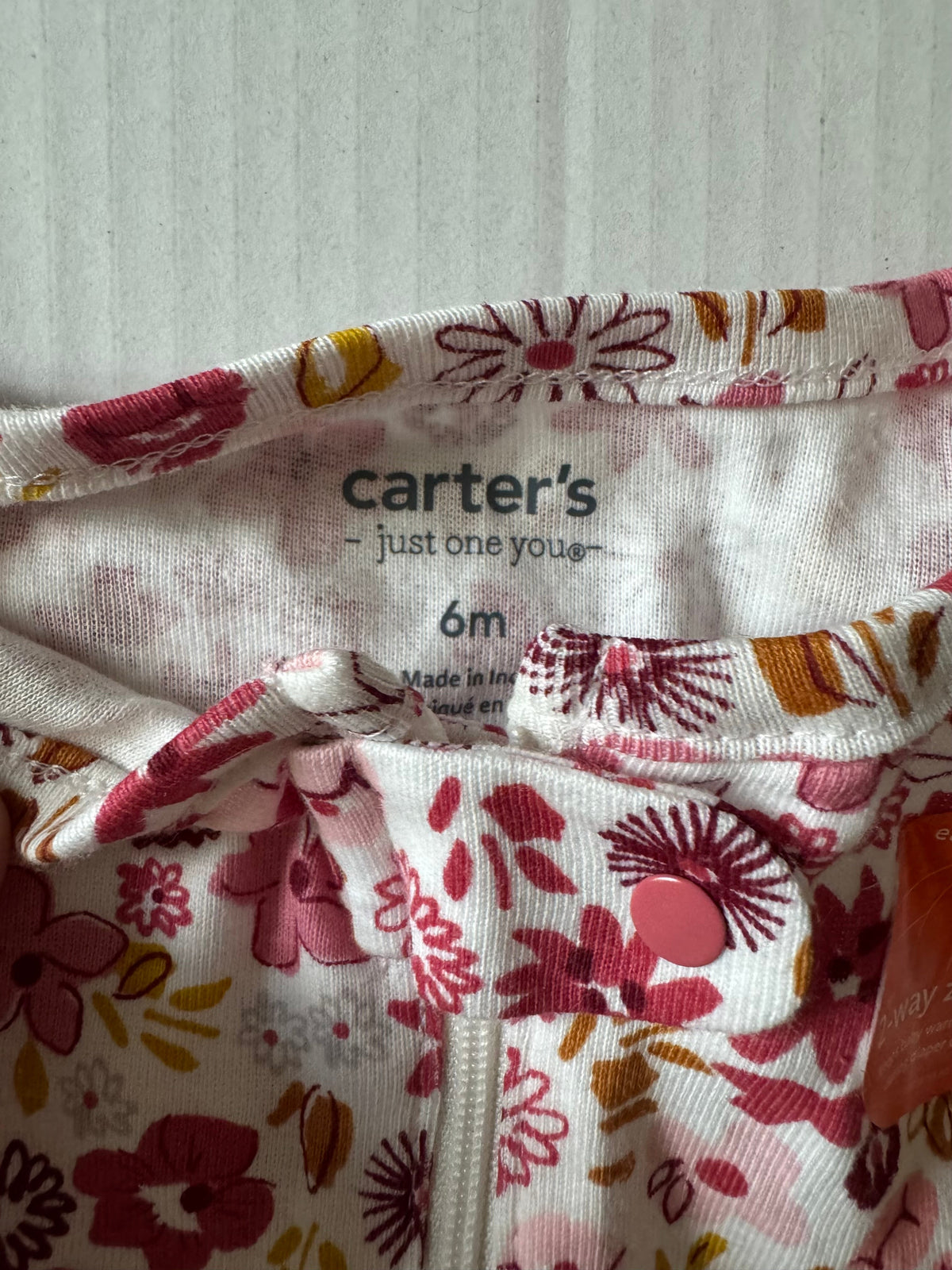Seller 129 - Carter’s 6 Month Maroon double zip pajamas