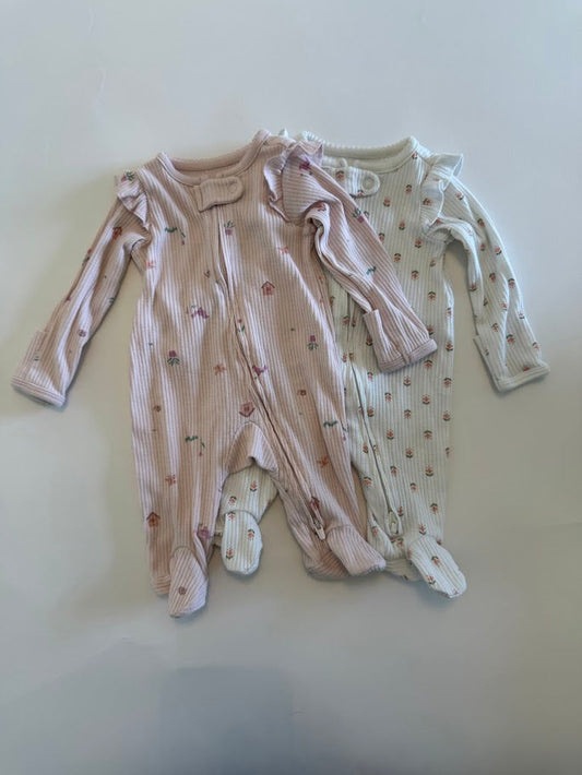#78 REDUCED Carter's Pink Floral Pajamas Girl Newborn