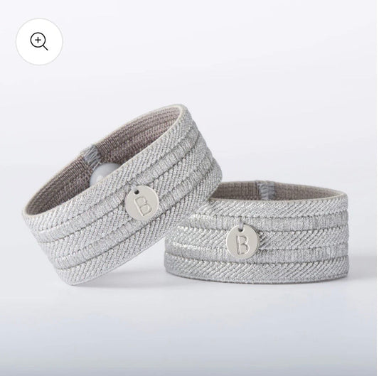 #132 - REDUCED - Blisslets: Edith Duo Silver Nausea & Anxiety Relief Accupressure Bracelets - NEW
