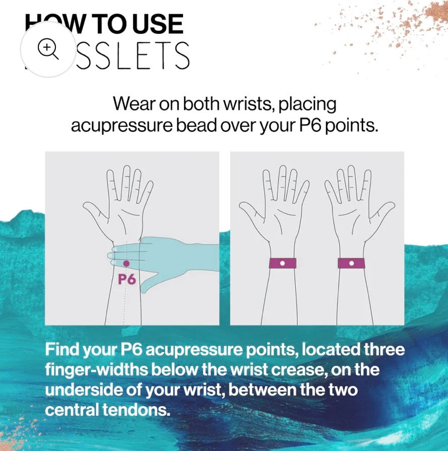 #132 - REDUCED - Blisslets: Edith Duo Silver Nausea & Anxiety Relief Accupressure Bracelets - NEW