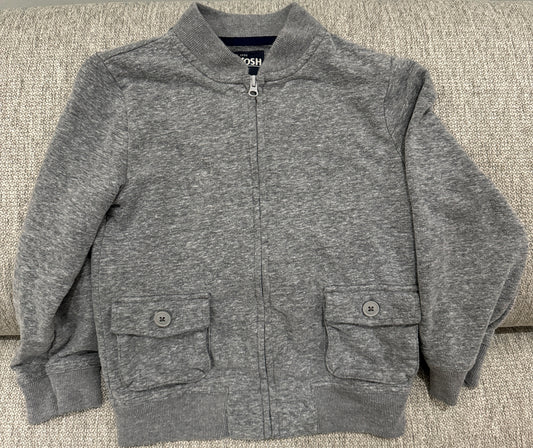 #59 Oshkosh Zip-up Sweatshirt (Gray) - Boys Size 4