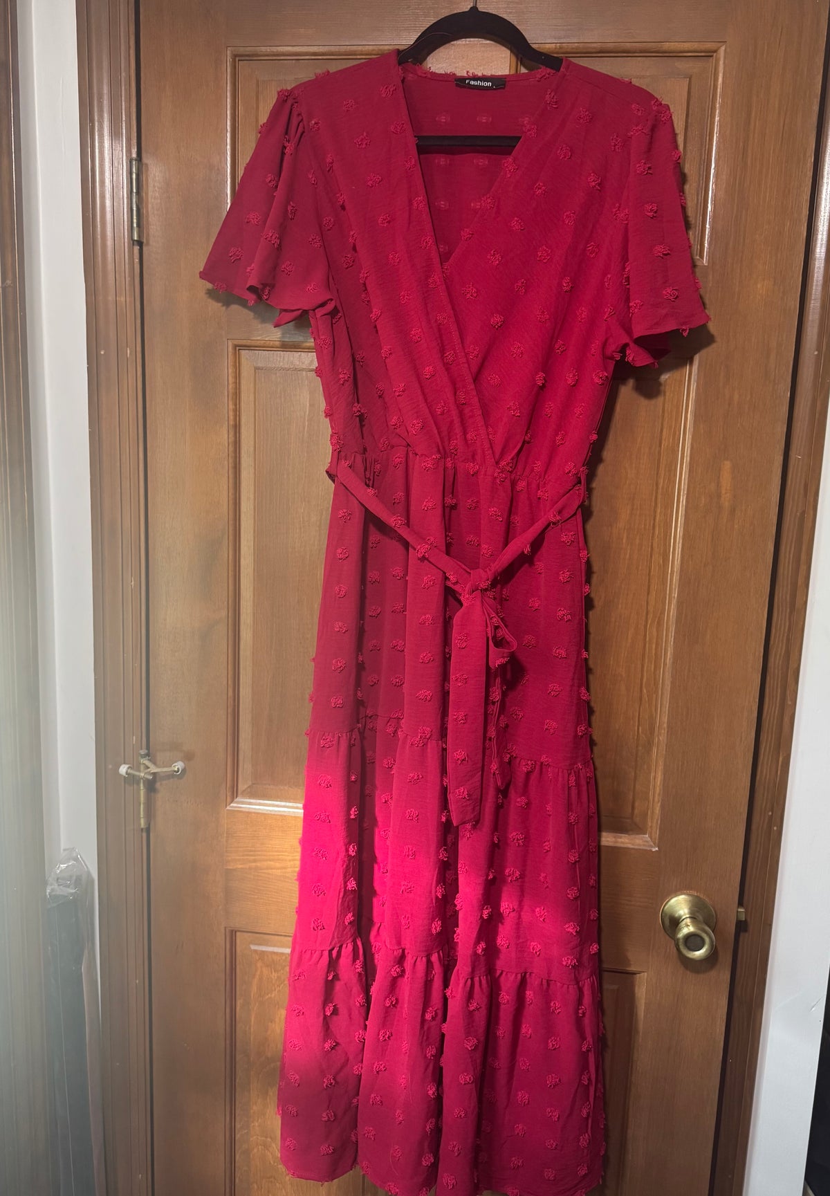 Seller #129 Size L Red Faux Wrap Dress