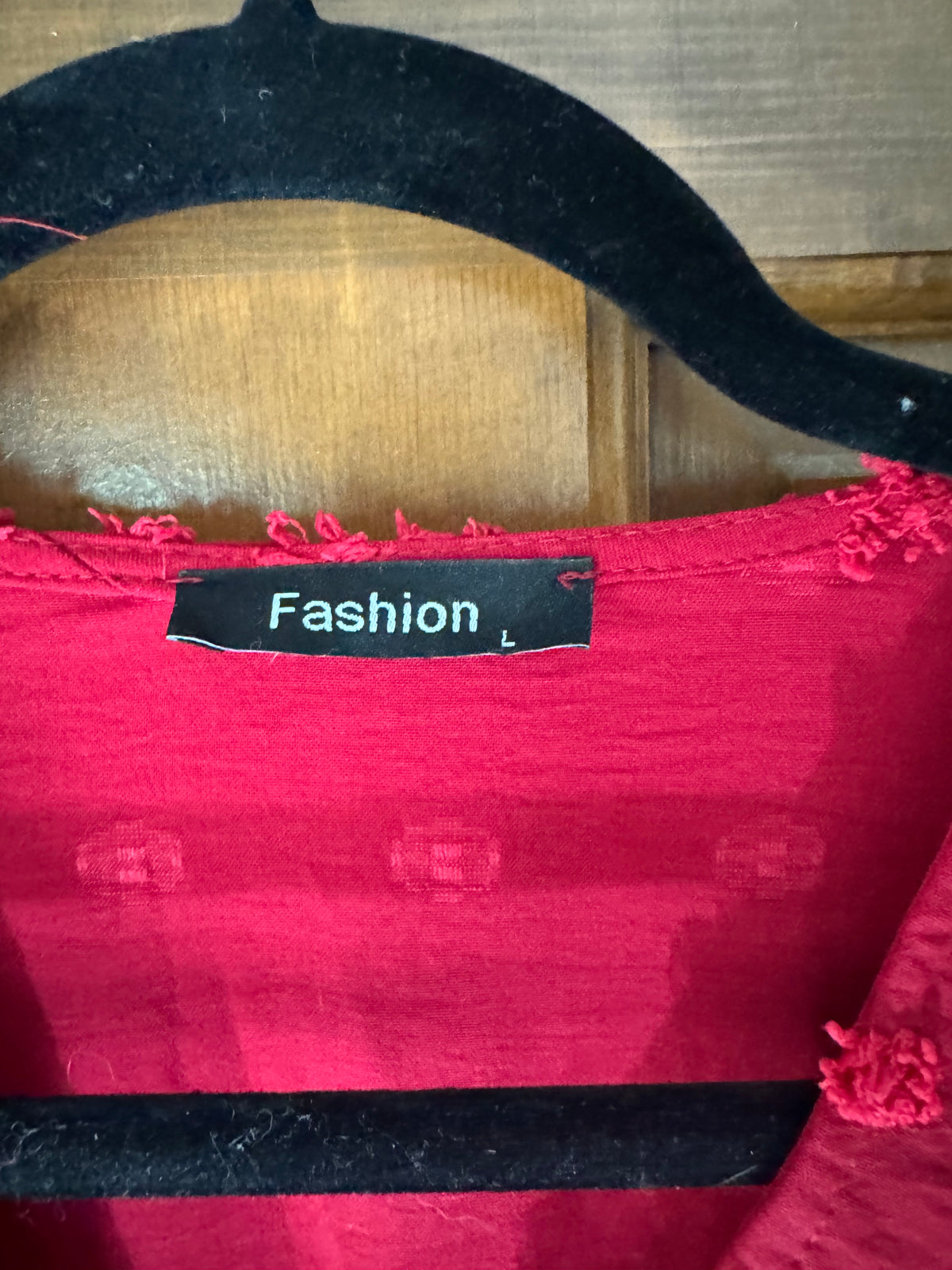 Seller #129 Size L Red Faux Wrap Dress