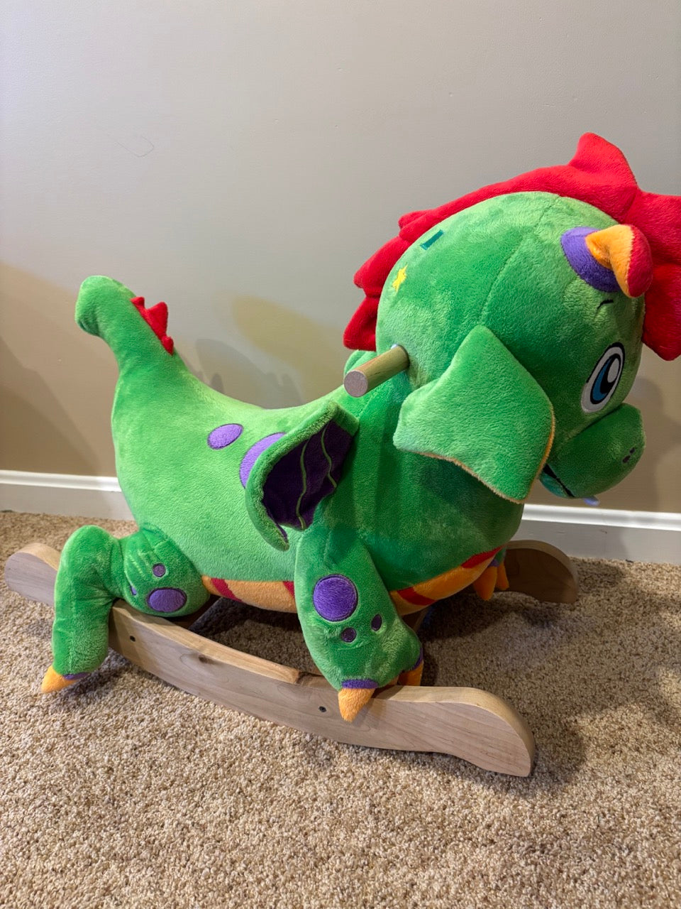 #86A dragon rocking toy, sings music  REDUCED PRICE