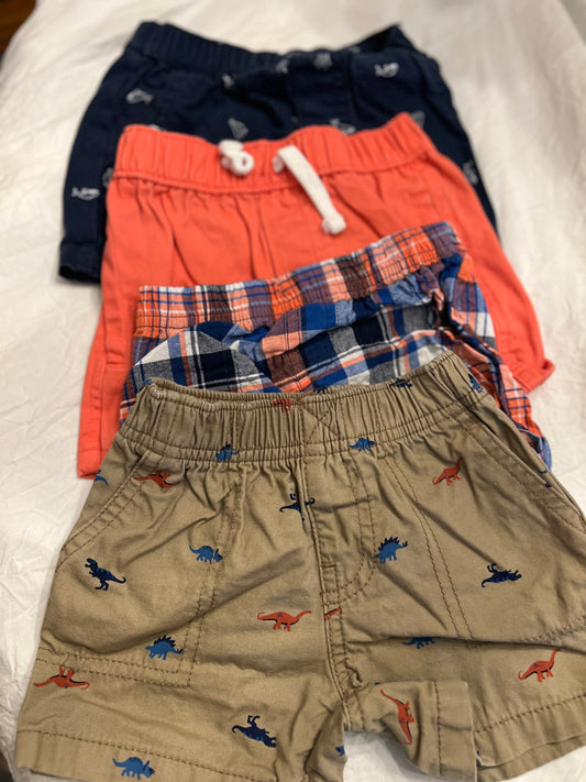 REDUCED Bundle of 4 Carters Boy shorts  6-9 months assorted patterns