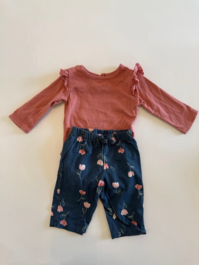 #78 REDUCED Carter's Floral Long Sleeve Outfit Girls 3M