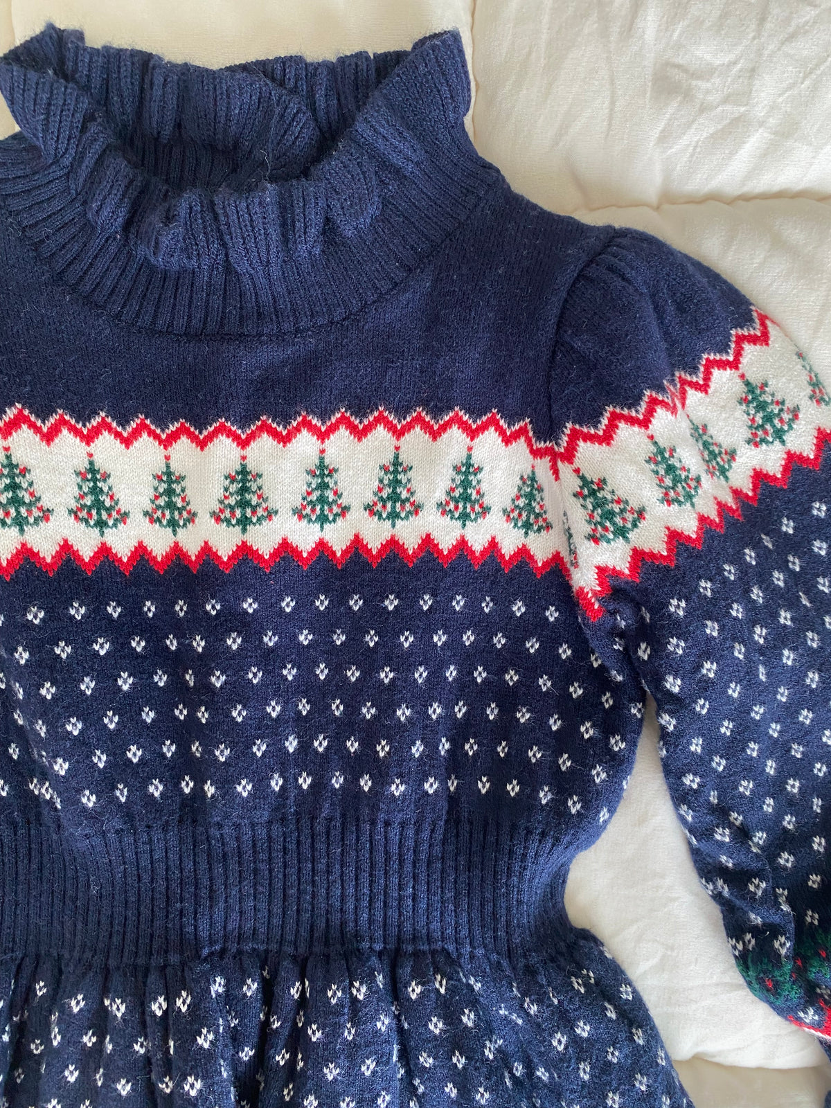 #59 Janie and Jack 12-18 mo navy holiday sweater dress