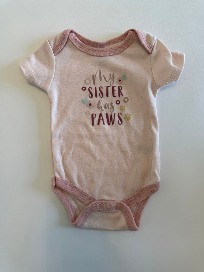 #78 REDUCED Chick Pea 3 Piece Pink Dog Bodysuits Girls 0-3M