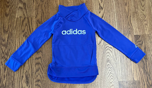 #33 Girls 4T Adidas Dri-Fit Pull Over Long Sleeve Blue