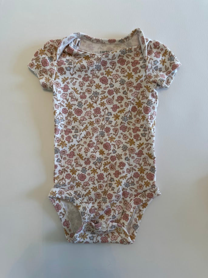 #78 REDUCED Carter's 3 Piece Pink Floral Bodysuits Girls 3M