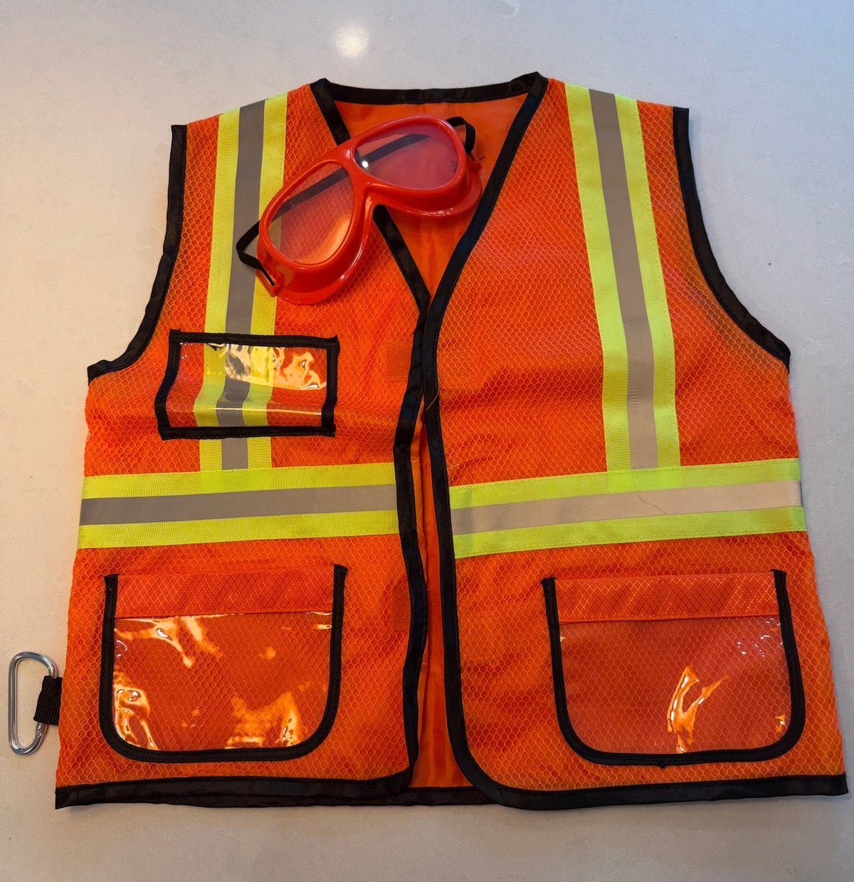 #9 Little Kid Construction Worker Vest and Safety Goggles Costume