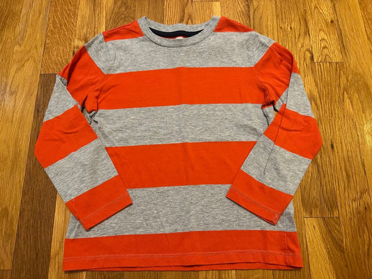 Seller #82 Old Navy boys size small (6/7) orange/gray stripe shirt