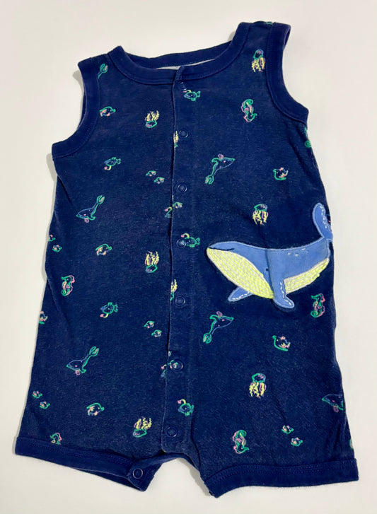 #132 - REDUCED - Carter's: Navy Blue Whale Romper, 18M