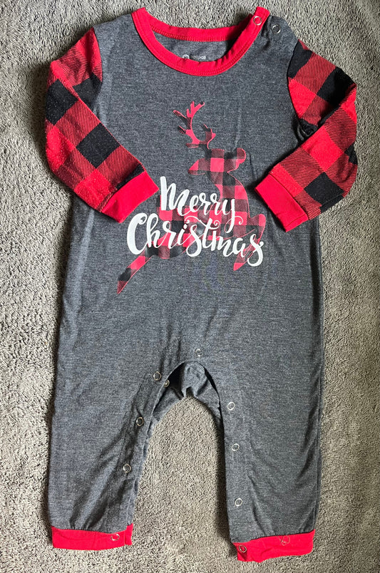 Seller #13 Patpat boys 3-6 months Christmas deer Buffalo plaid romper