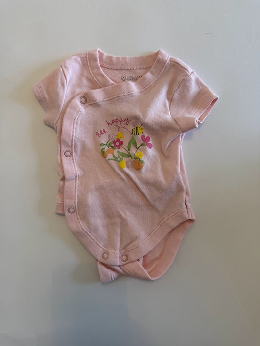 #78 REDUCED Primark Bee Happy Button Bodysuit Girls 3M