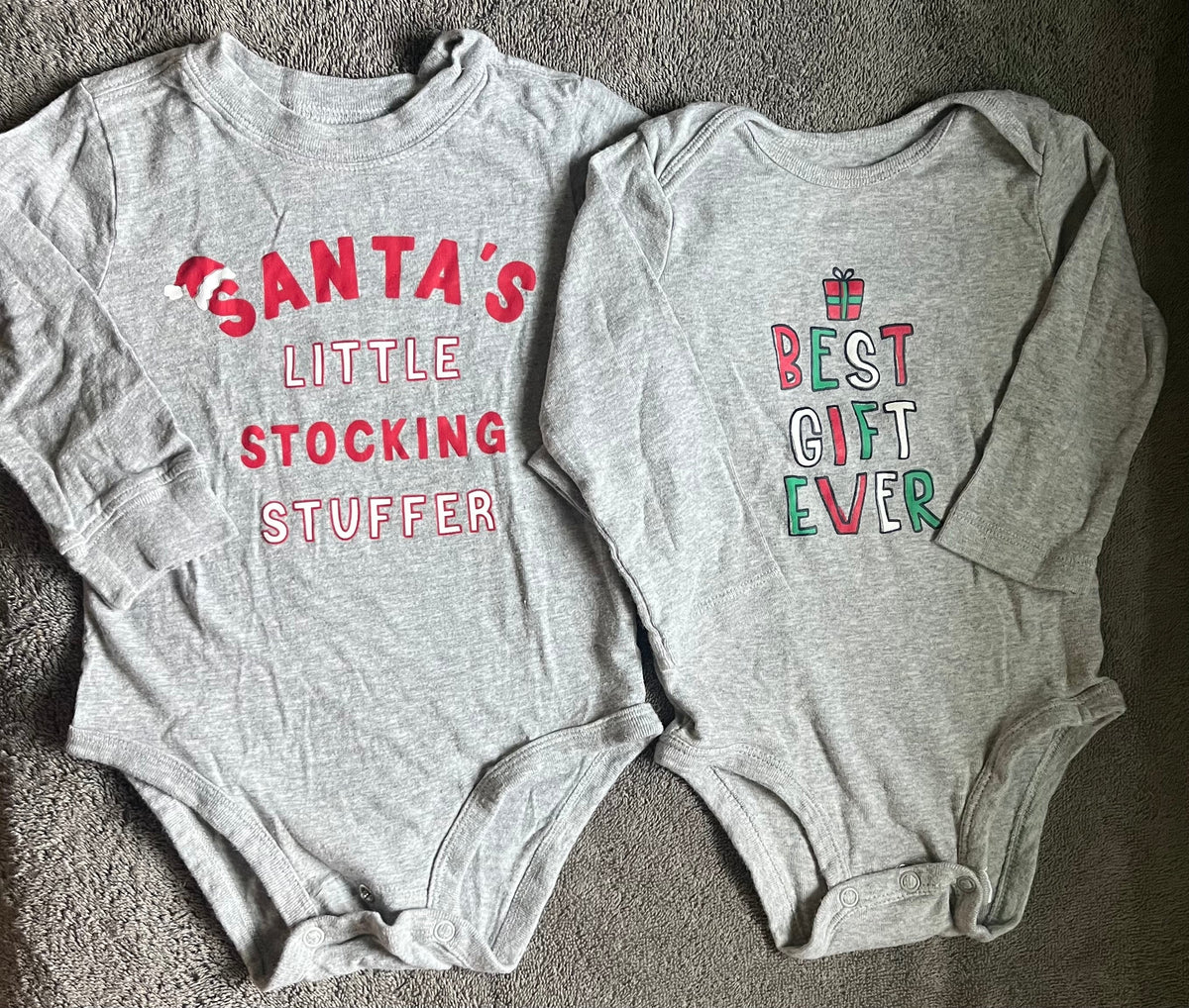 Seller #13 Carter’s gender neutral 12 months Christmas onesie bundle