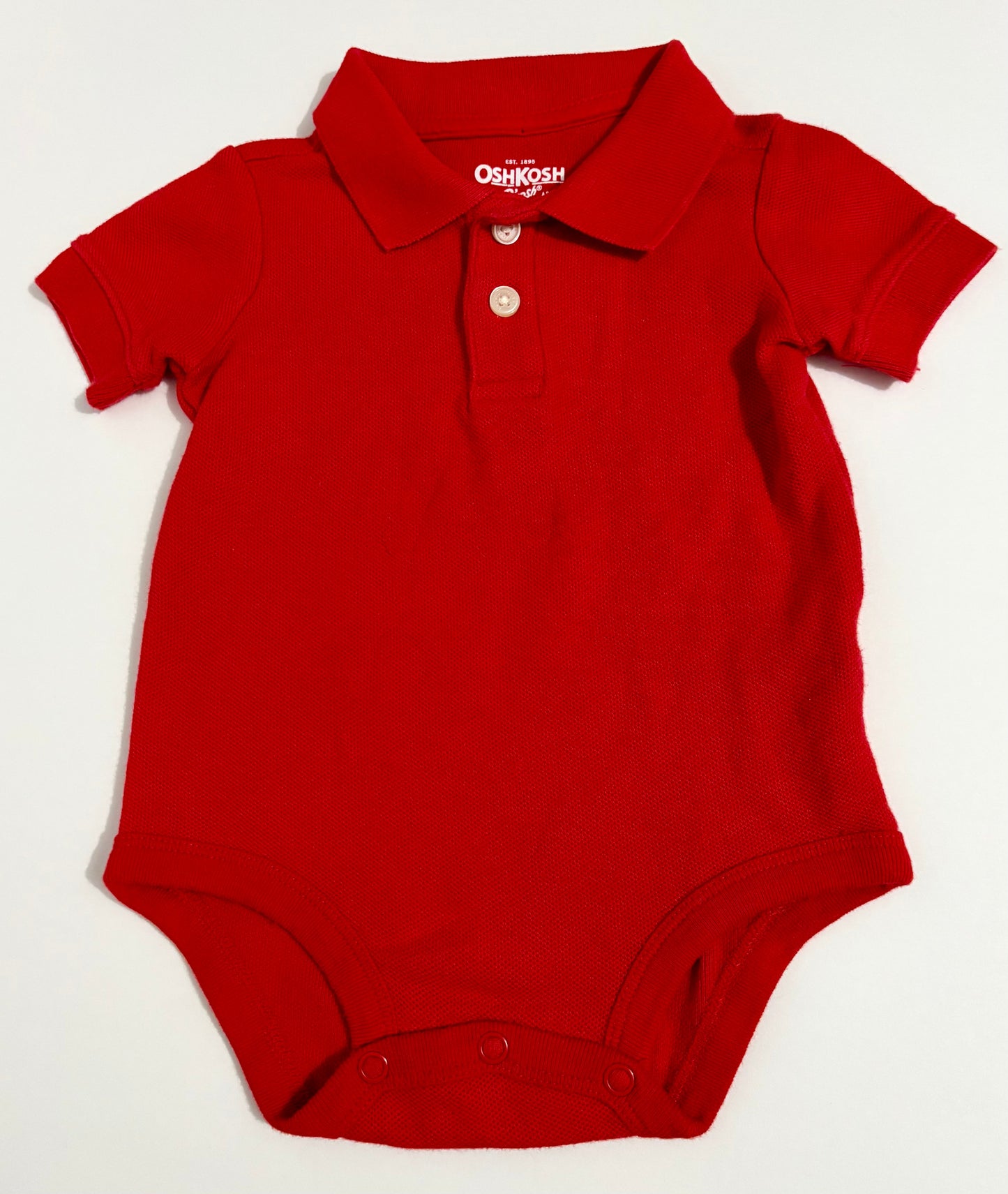 #132 - REDUCED- OshKosh B'Gosh: Red Polo Onesie, 9M
