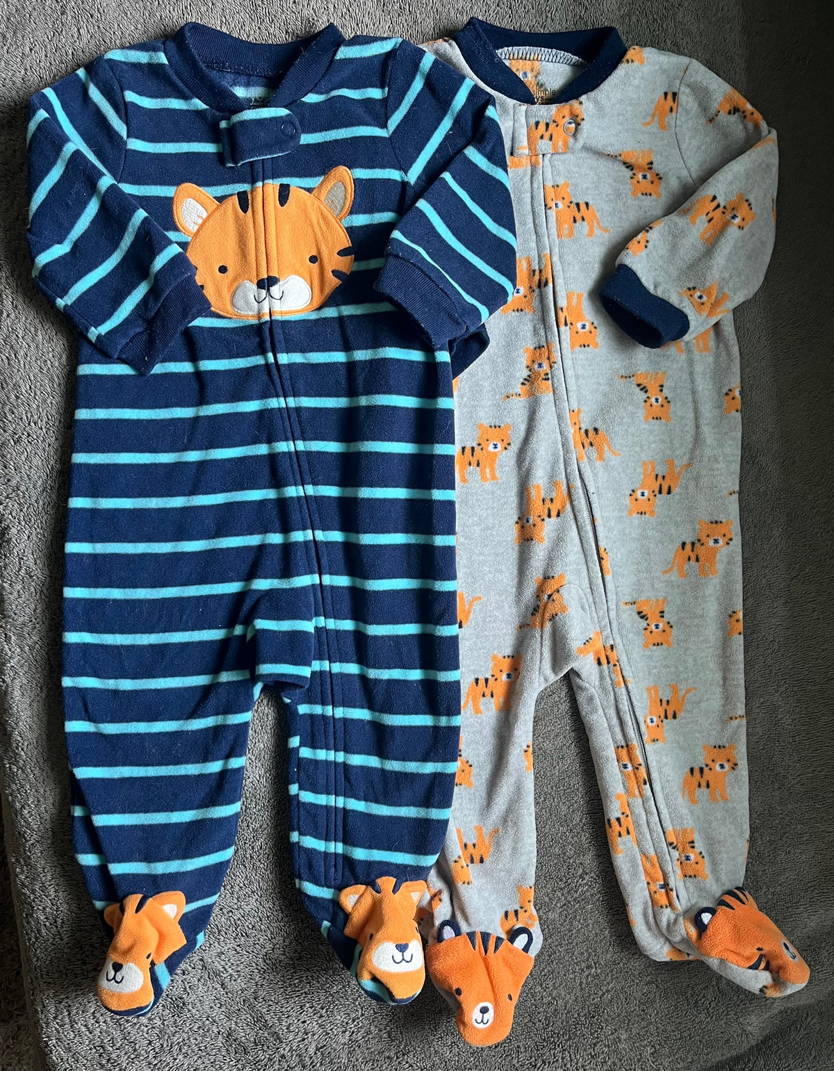 Seller #13 Carter’s boys 6-9 months fleece tiger sleeper pajamas