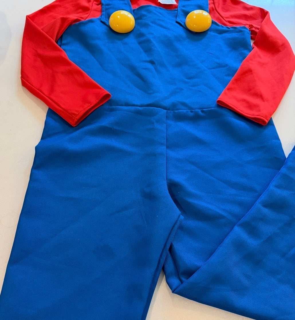 #9 Boys Small (4/6) Super Mario Costume with Hat GUC