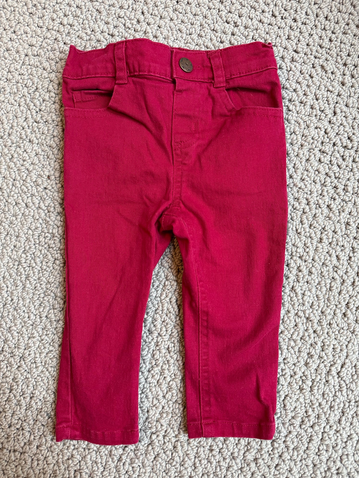 Seller 8 - girls 12 months sweater top & burgundy skinny jeans