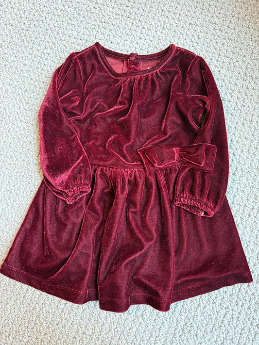 Seller 8 - girls 12 months burgundy velour dress