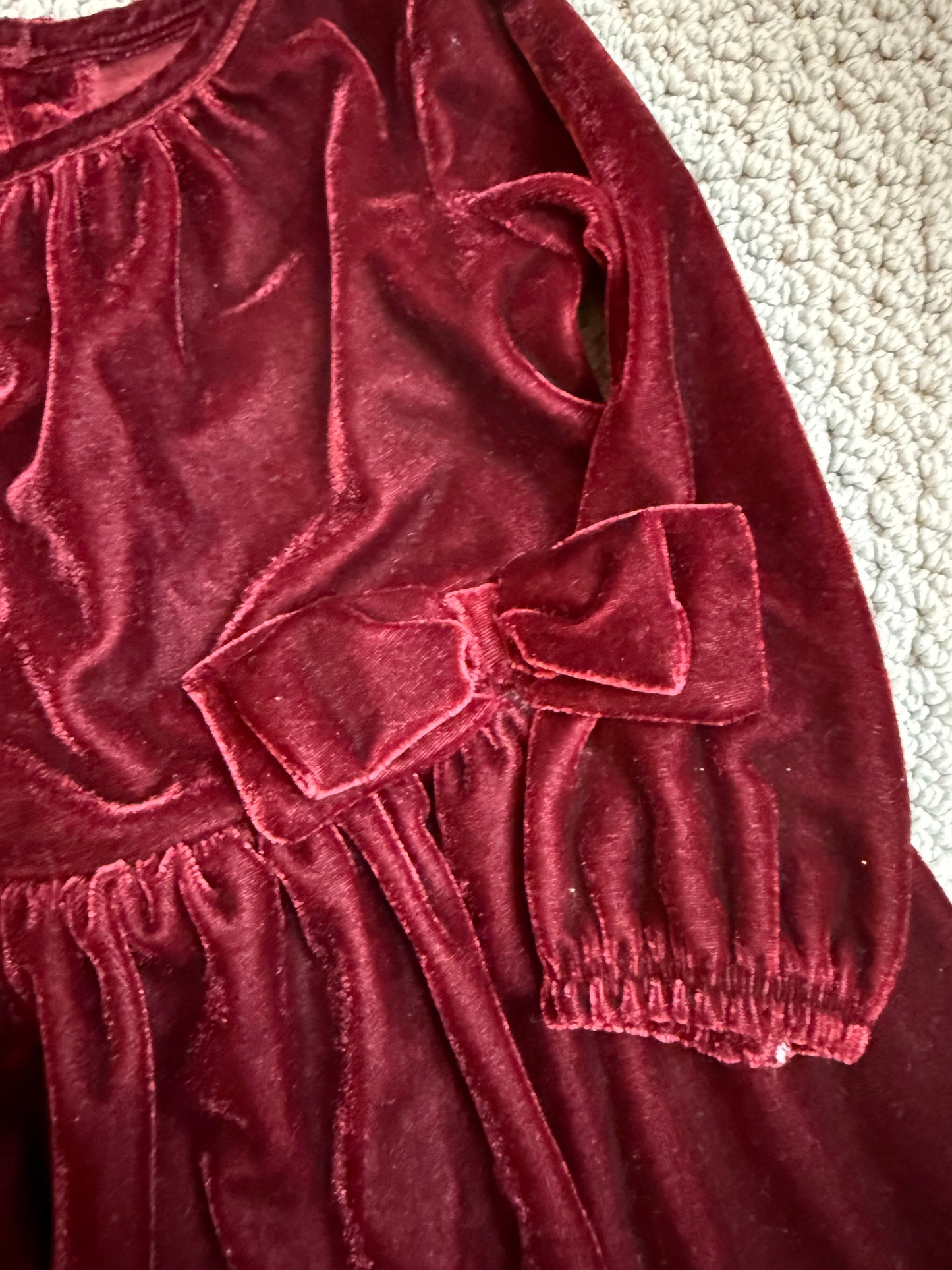 Seller 8 - girls 12 months burgundy velour dress