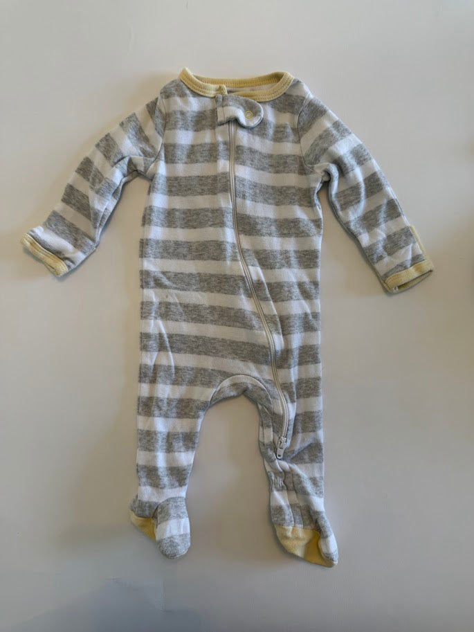 #78 REDUCED Cloud Island 2 Piece Green and Stripe Gender Neutral Pajamas 3M