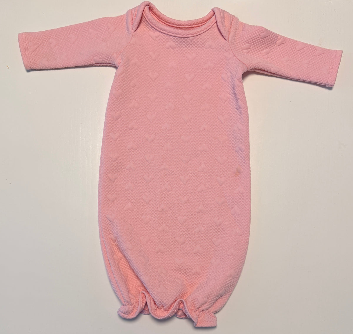 #93 Mudpie baby girl pink gown size 0-3 months