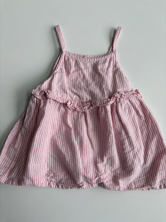 Seller #105 - 4T Girls Pink & White Striped Old Navy Ruffle Tank GUC
