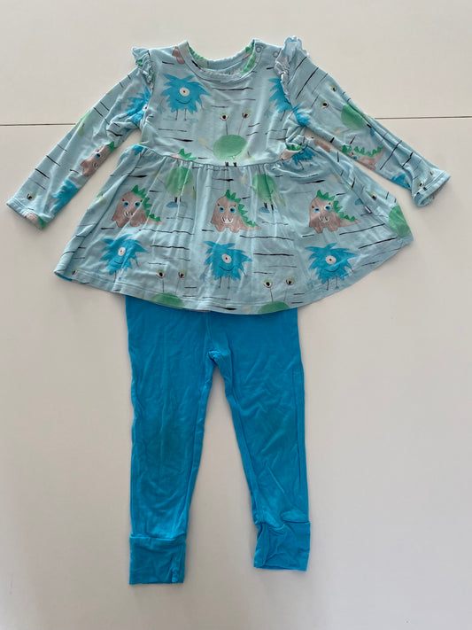 #117, Birdie Bean blue monster bamboo playset, Girls 18-24M, VGUC
