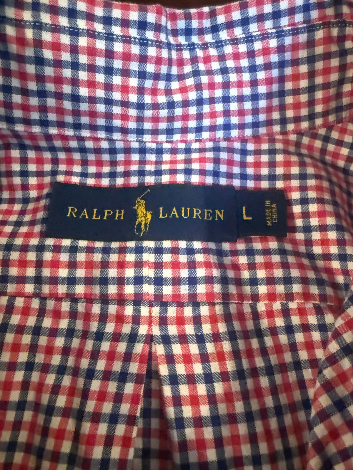 #51 Polo Ralph Lauren Men’s L Red/Blue Checkered Button Down Shirt