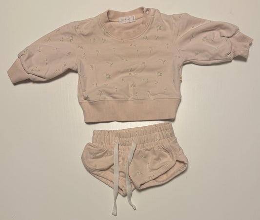 #93 Jamie Kay sweatshirt & short set girls size 3-6 months