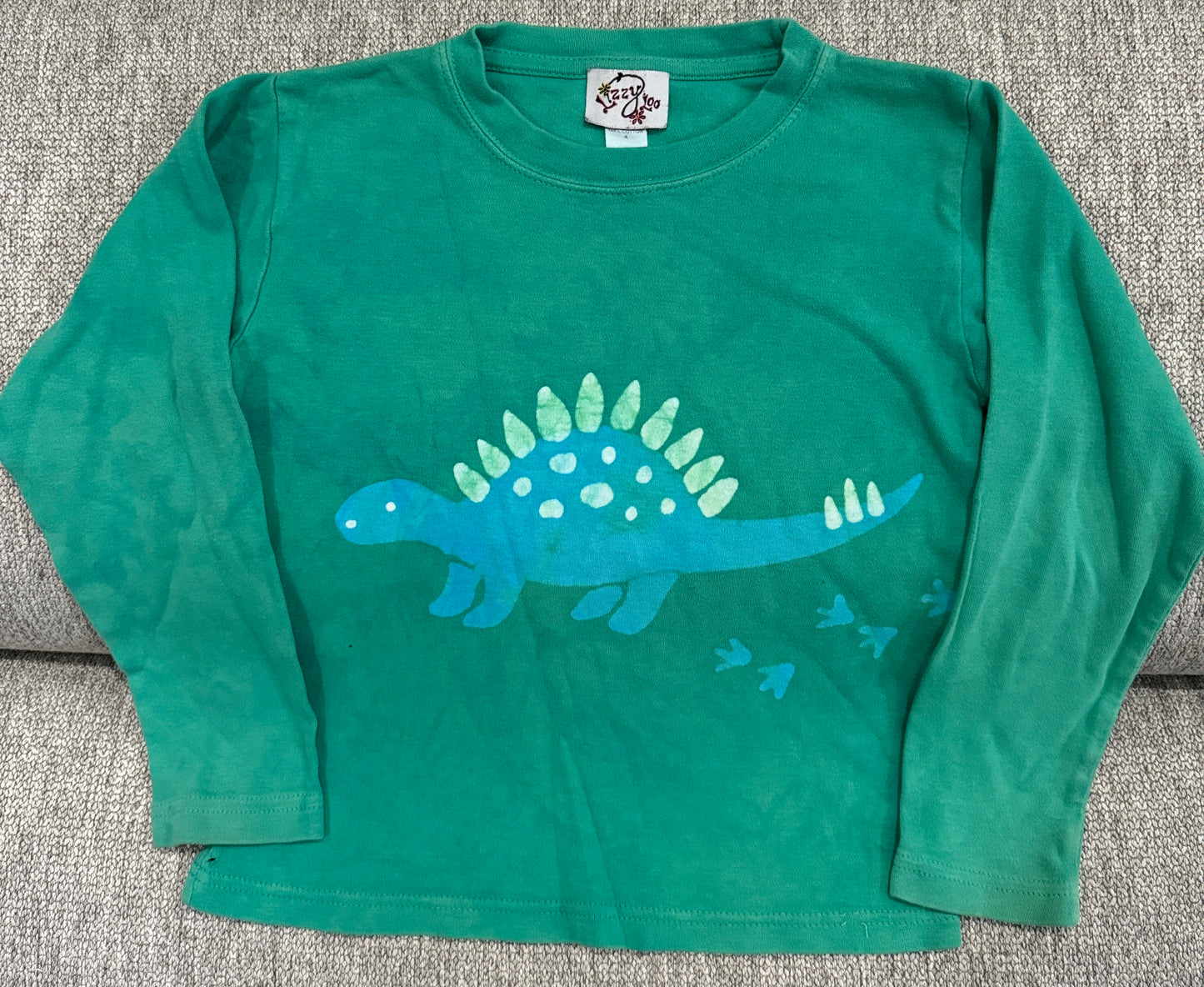 #59 Lizzy Loo Green Dinosaur LS Shirt - Boys 4T