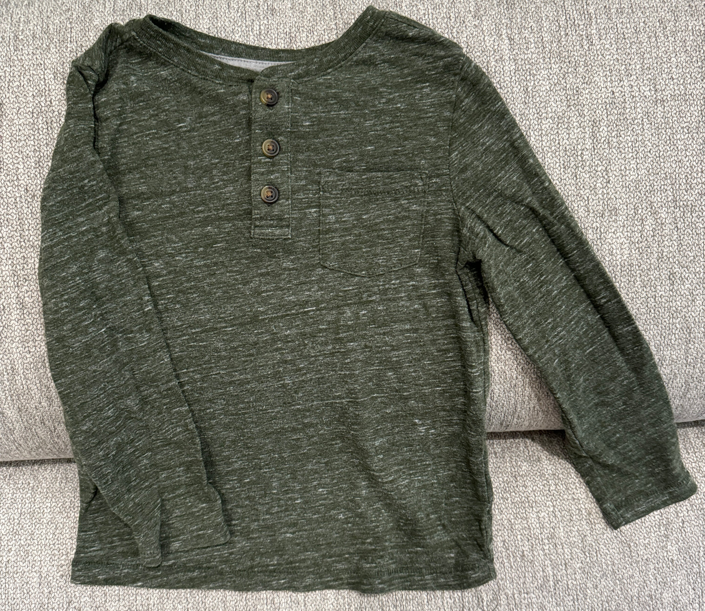 #59 Old Navy 3-button Henley (Green Heather) - Boys 4T