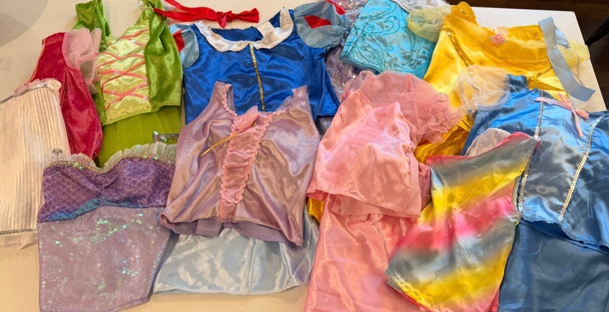 #9 Girls Small 4/6 Massive Bundle of 2-Piece Disney Princess Costumes