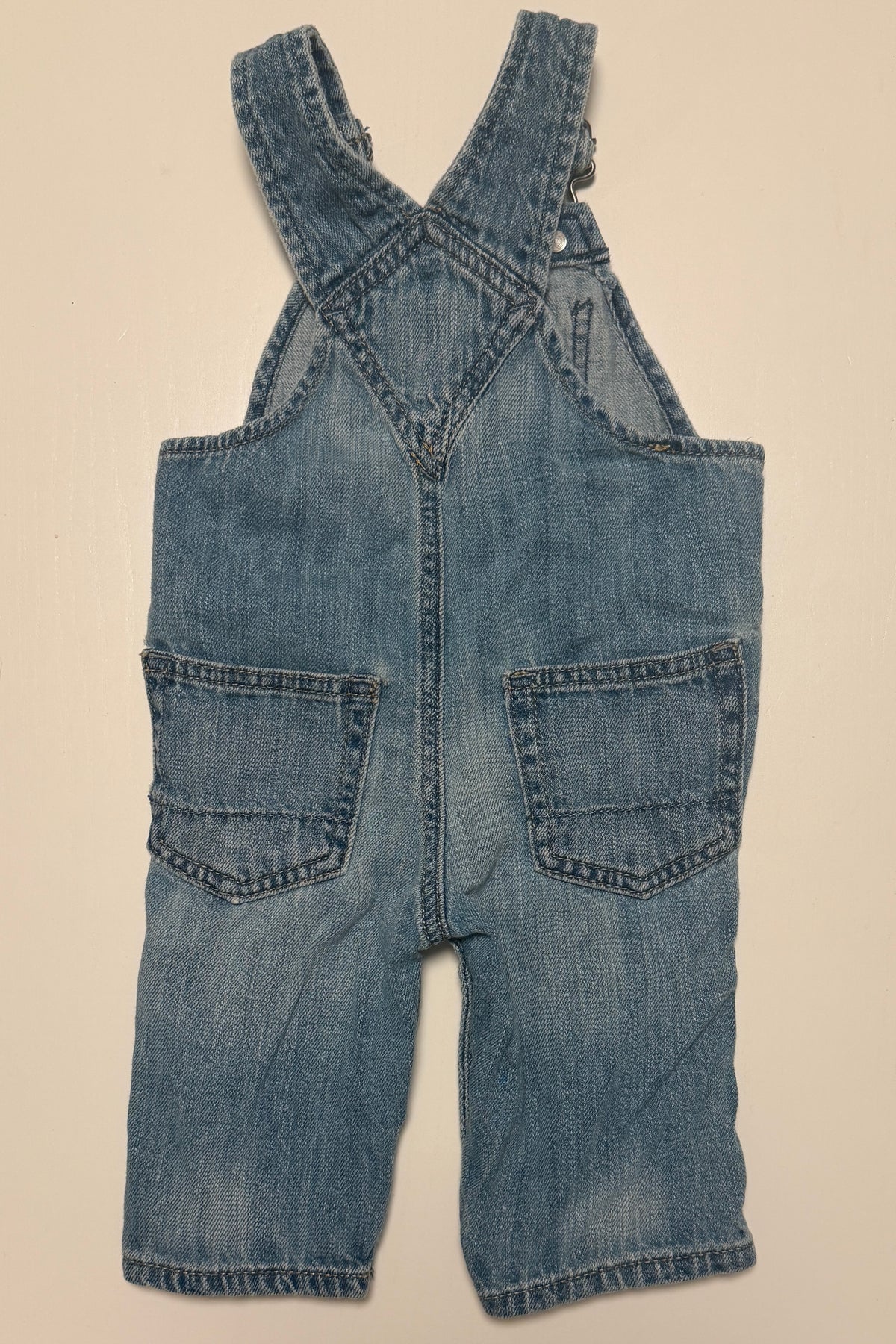 #93 baby GAP denim overalls size 3-6 months