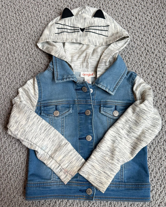 Seller 8 - girls 3T Cat and Jack soft Jean jacket with cat hood