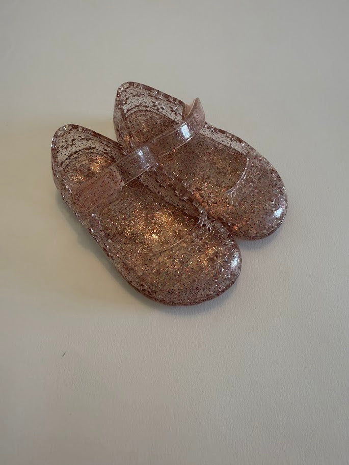 #78 REDUCED Old Navy Pink Sparkle Jellys Girls size 5