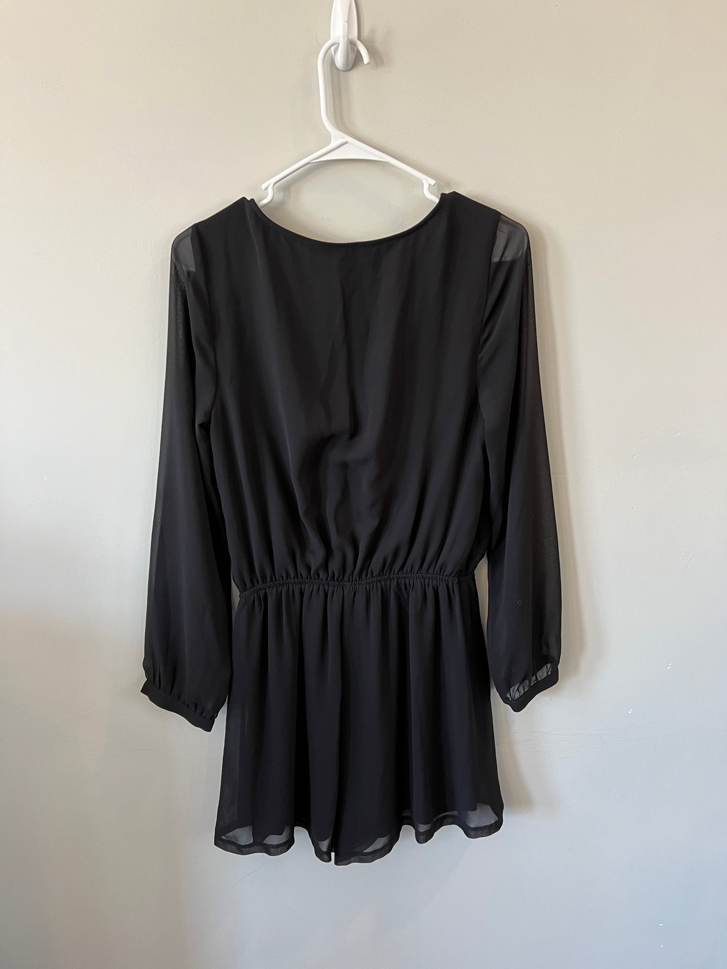 Women’s S Black Express Romper with Sheer Detailing- PPU 45044 (Liberty Twp)