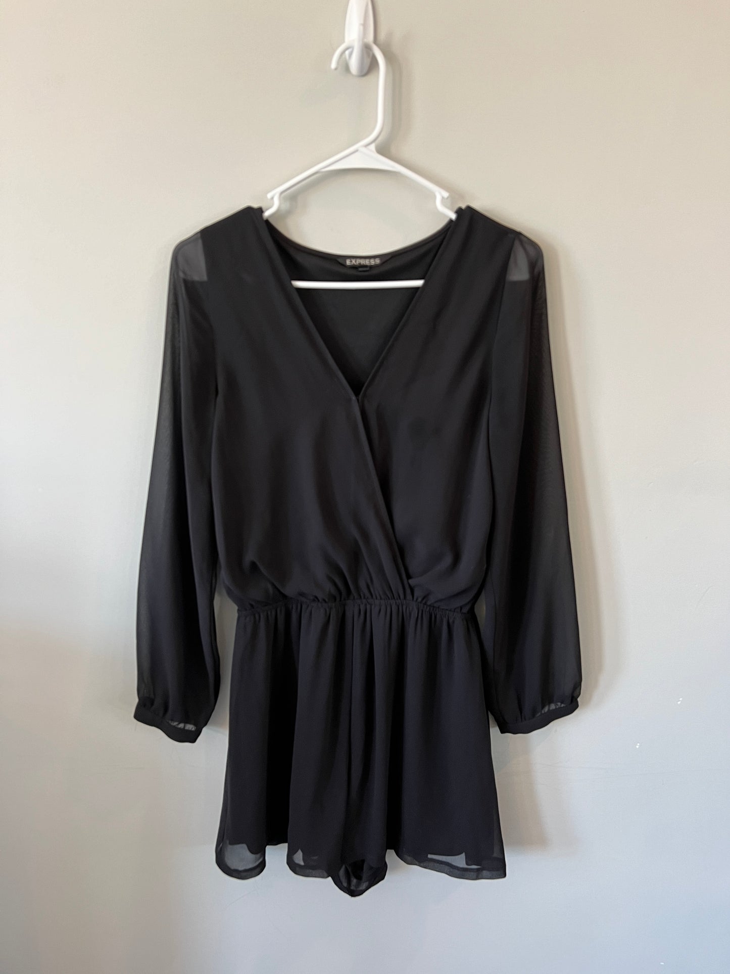 Women’s S Black Express Romper with Sheer Detailing- PPU 45044 (Liberty Twp)