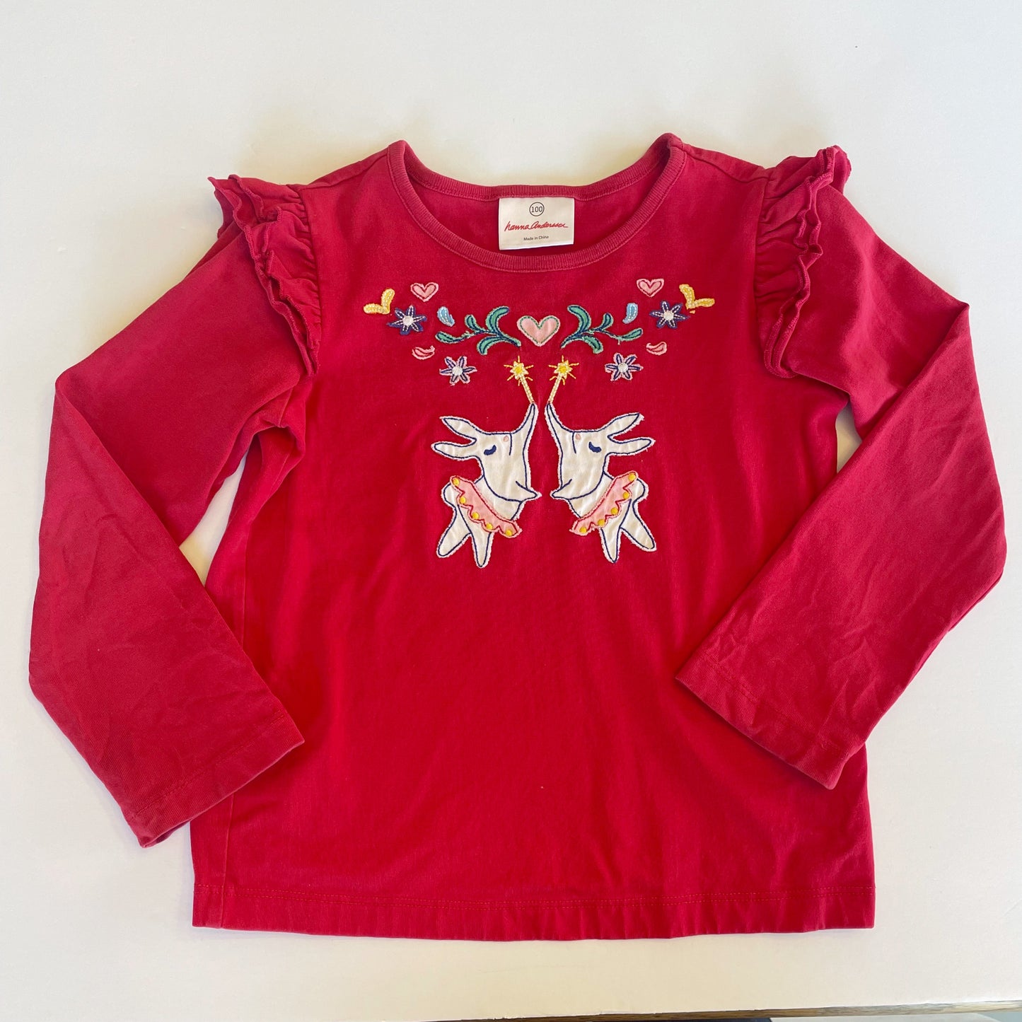 #118 | Size 100 / 4 | Hanna Andersson Girls Bunny Applique Top