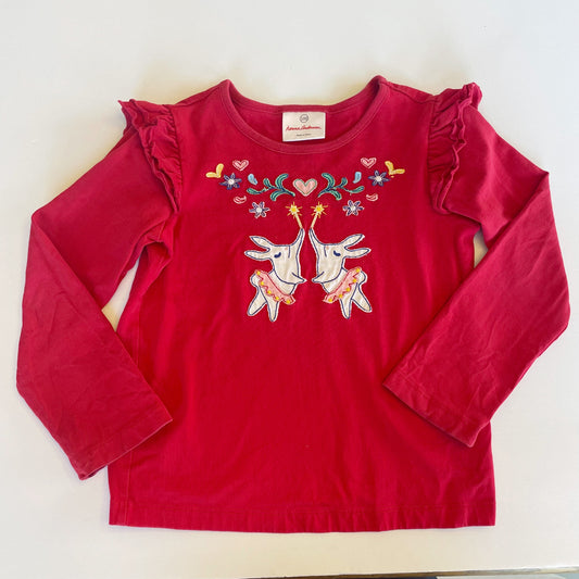 #118 | Size 100 / 4 | Hanna Andersson Girls Bunny Applique Top