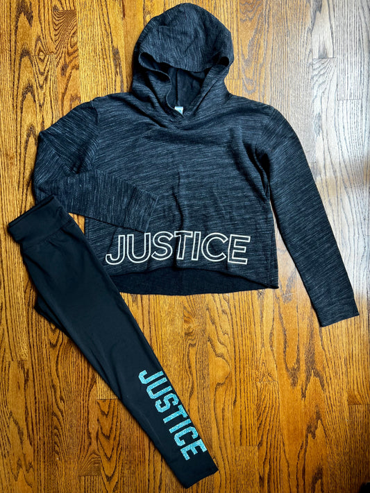 Seller #115 - Justice Girls 12 (12/14) Black Outfit (Hoodie & Leggings), GUC
