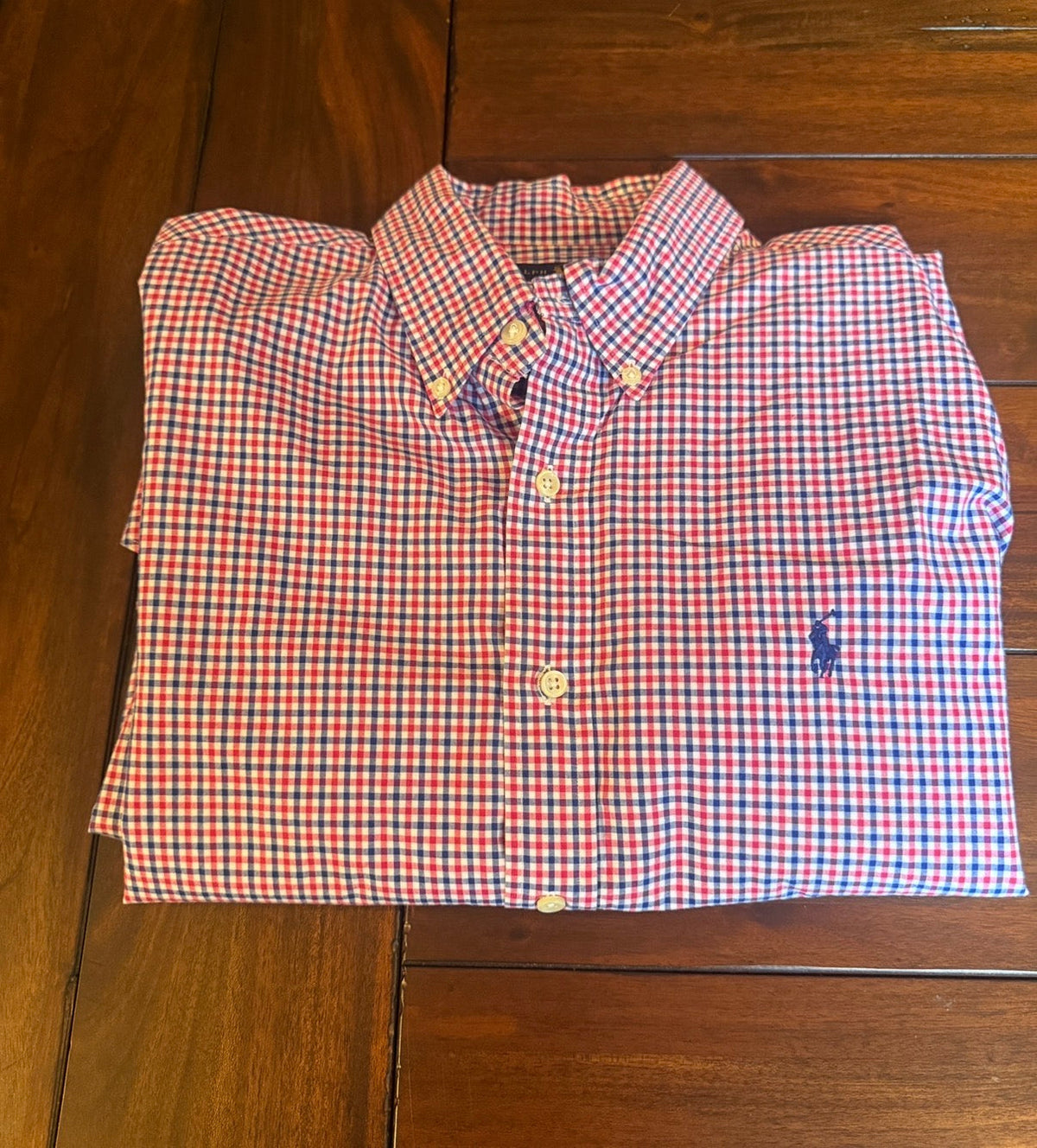 #51 Polo Ralph Lauren Men’s L Red/Blue Checkered Button Down Shirt