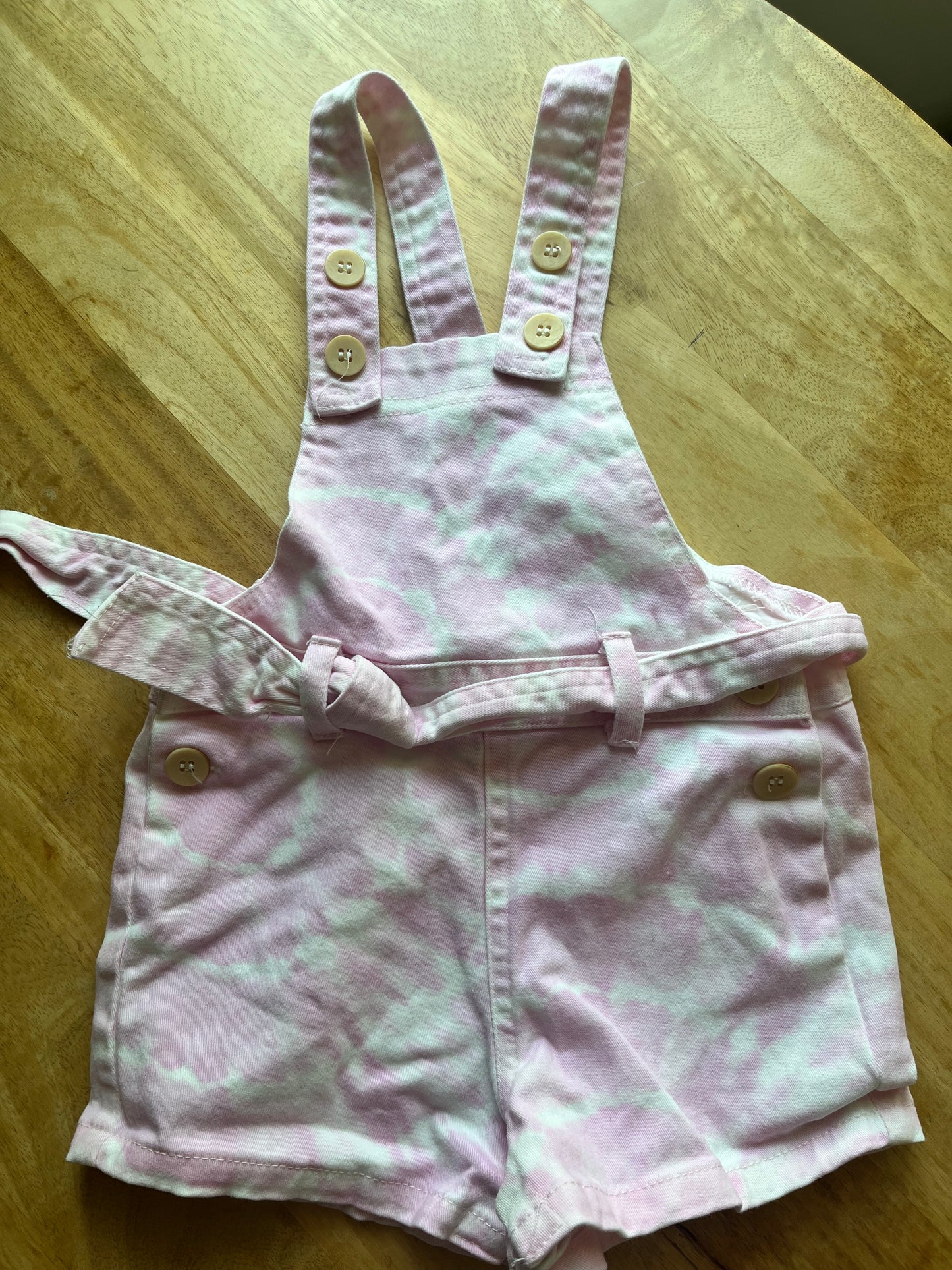 #97- Jessica Simpson 18month pink tie-dye overalls