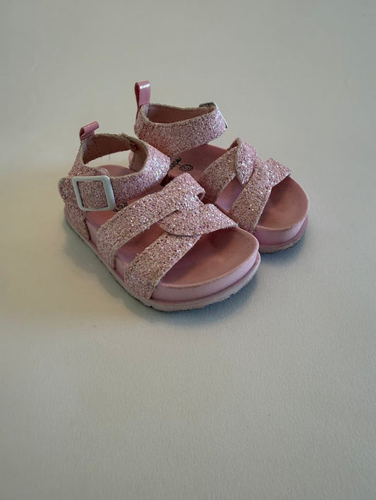 #78 REDUCED First Steps Pink Sparkle Sandals Girls Size 5