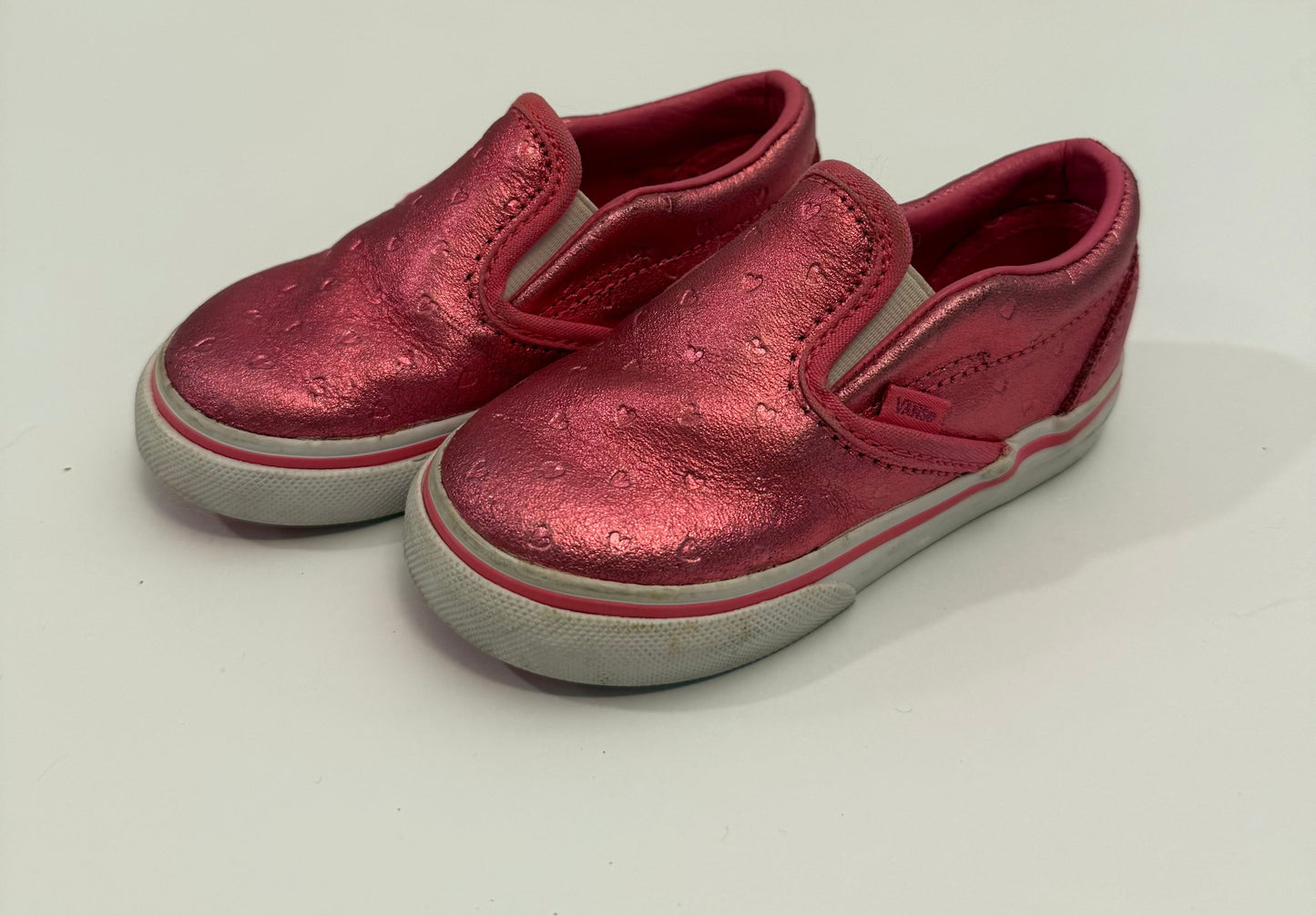 Seller 175- Vans Hot Pink with hearts size 7